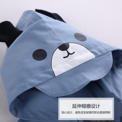 齐齐熊 2019秋装新品宝宝休闲连帽夹克外套婴儿卡通连帽风衣上衣